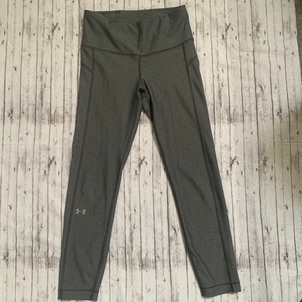 Under Armour Heat Gear Compression Gray Capri Cropped Leggings Womens Sz Small S